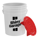Shiny Garage Wascheimer 20L inkl. Schmutzsieb Rot, inkl. Deckel