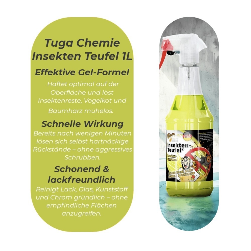 TUGA Teufels-Reiniger Industrie-Reiniger – Gelb, 1000ml, Konzentriert, Elektrolytisch, Für Fett, Öl, Ruß, Nikotin & Silikon